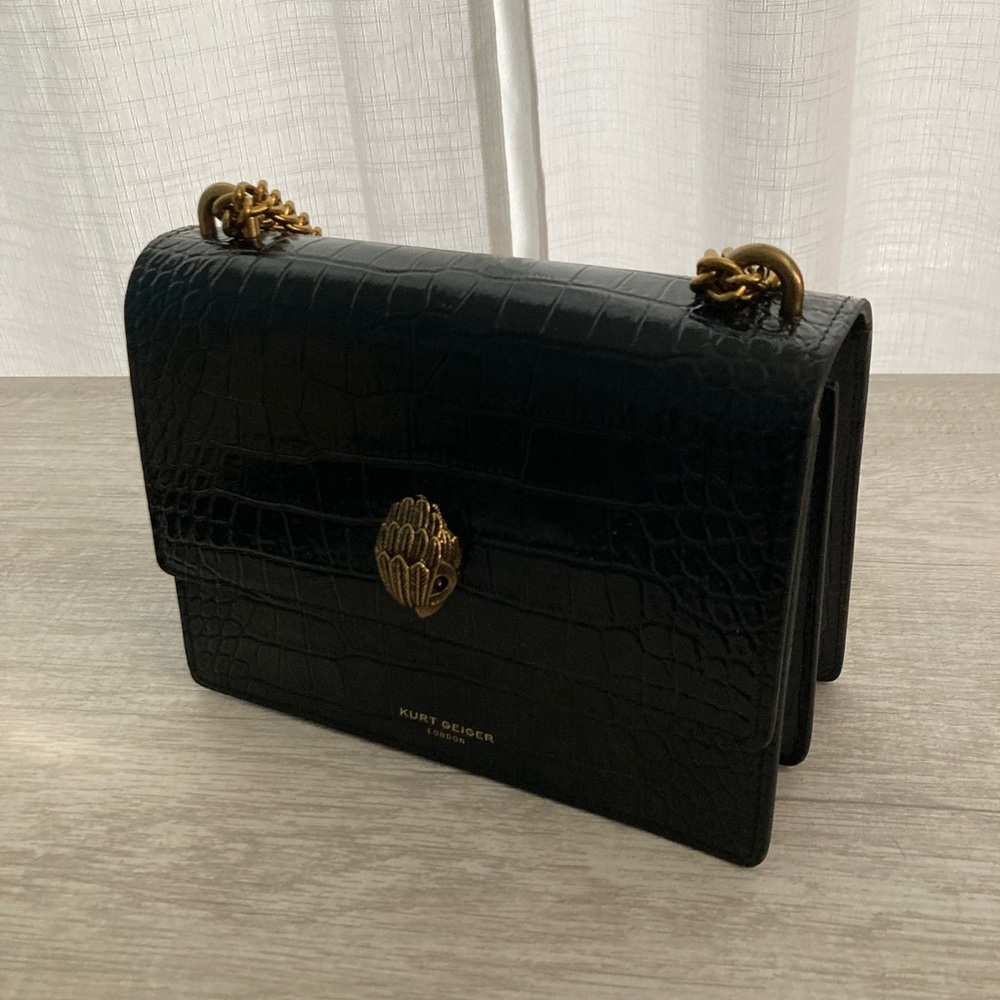 Designer Black Leather Crossbody Bag